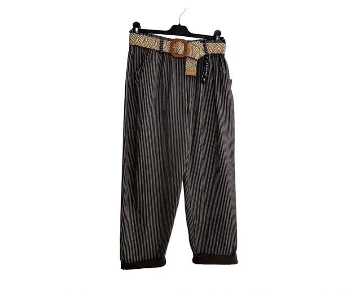Buks, Viscose/poly(242975R) Stribet, Sort