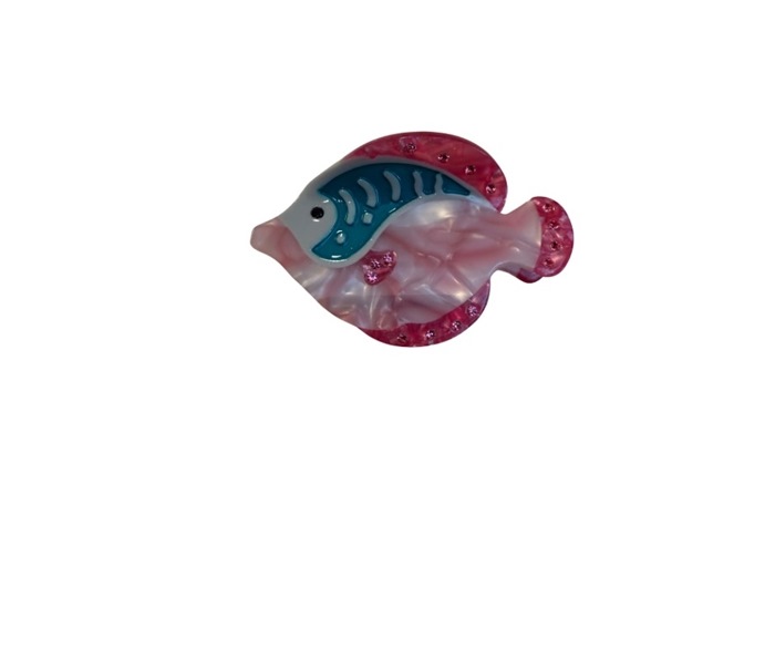 Hår elastik, Plast fisk, Pink/grøn