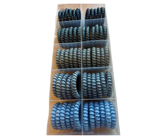 Hår elastik, Spiral, Blå toner