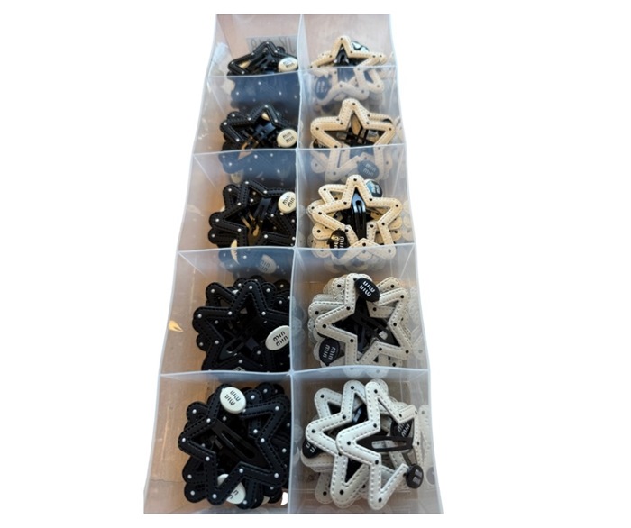 Hårspænde, Stjerne, Sort/hvid m/prik