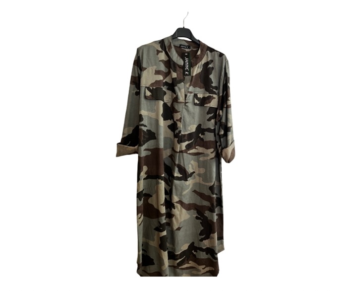 Kjole/Tunika, Bomuld, Camo, Grøn