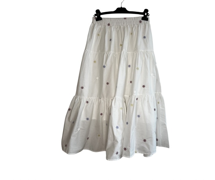 Nederdel, Bomuld, Blomsterhoveder, ass. farver