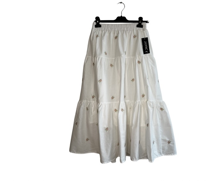 Nederdel, Bomuld, Rosa blomst m/blad, ass. farver