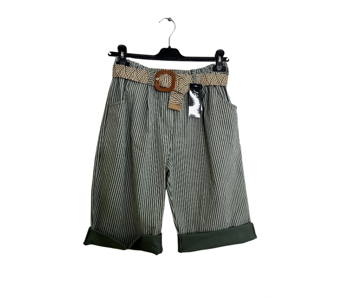 Shorts, Viscose/Poly, Stribet, Army