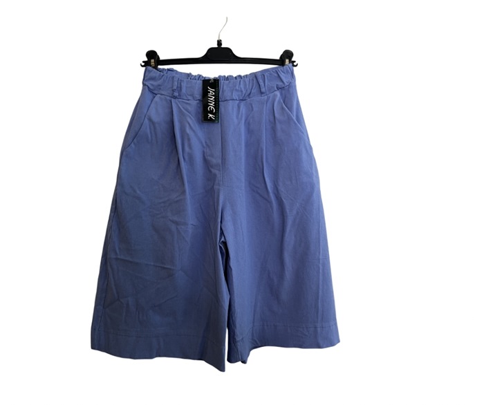 Shorts, Viscose/poly, Ensfarvet, Blå
