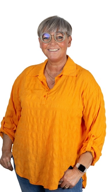 Skjorte, Bomuld/Poly, Bæk og bølge, Orange
