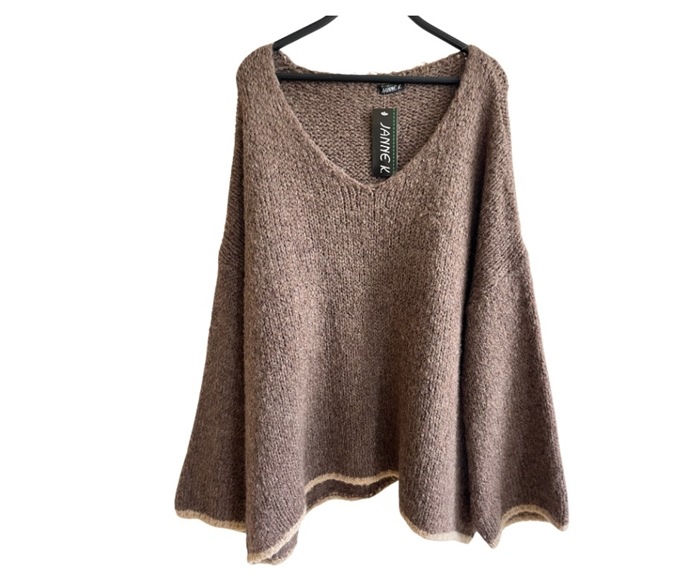 Strik, Uld, oversize m/effekt, Fango