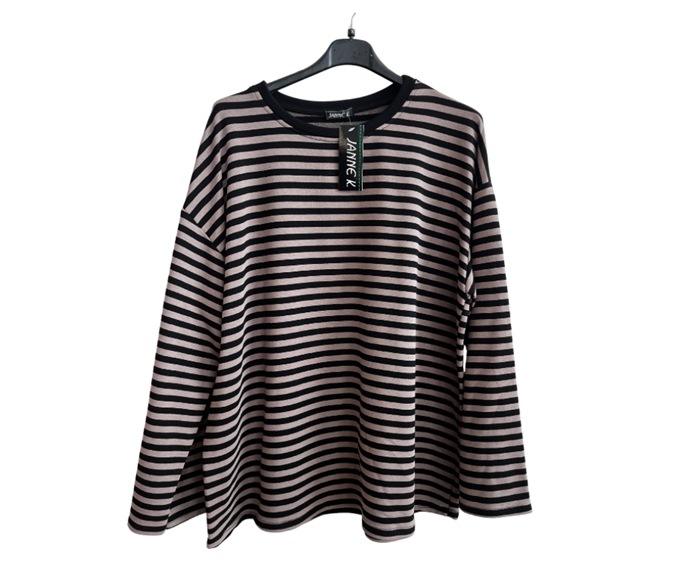 Sweat, Basic, stribet (20334) Fango