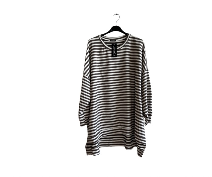 Sweat, Oversize m/striber (20447) Fango