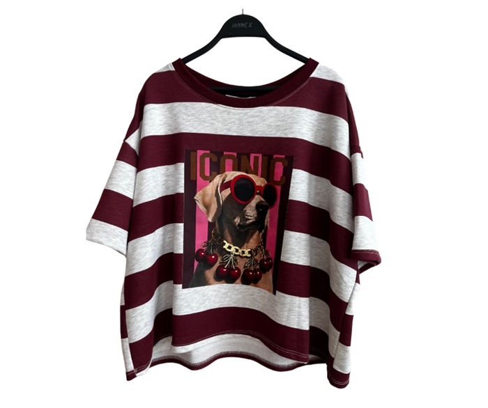 Sweat bluse m/hund (302) Rød