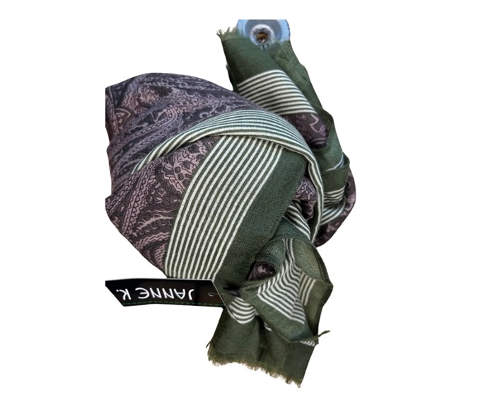 Tørklæde, Viscose, paisley, Grøn