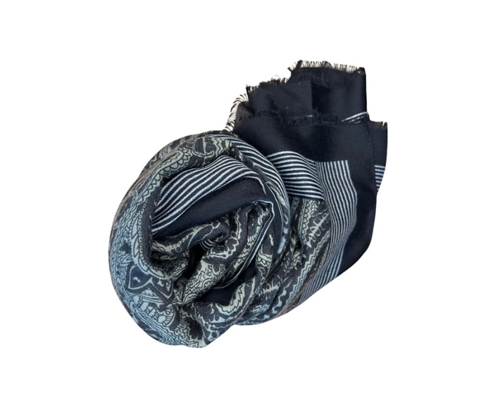Tørklæde, Viscose, paisley, Sort