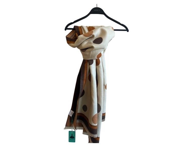 Tørklæde, m/prikker (K2024) Beige