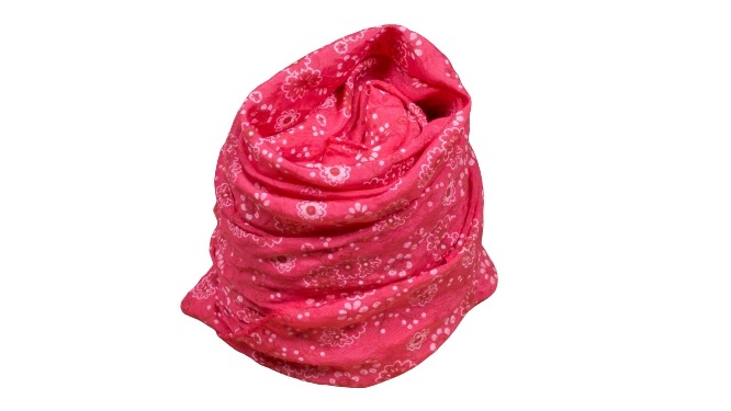 Tørklæde silke/bomuld, Blomstret, Rød