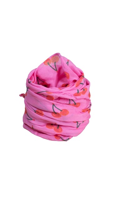 Tørklæde silke/bomuld, Kirsebær, Pink
