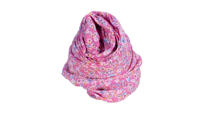 Tørklæder silke/bomuld, Blomst, Rosa/pink (9)