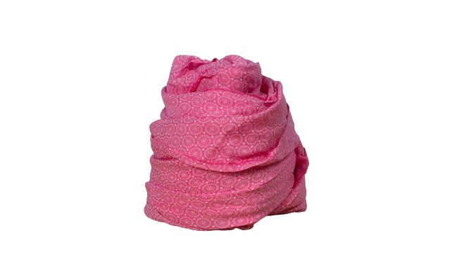 Tørklæder silke/bomuld, Rundt mønster, Pink