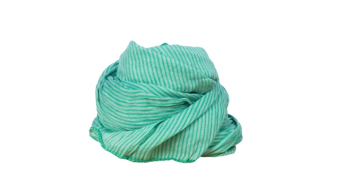Tørklæder silke/bomuld, Stribet, Grøn (6)
