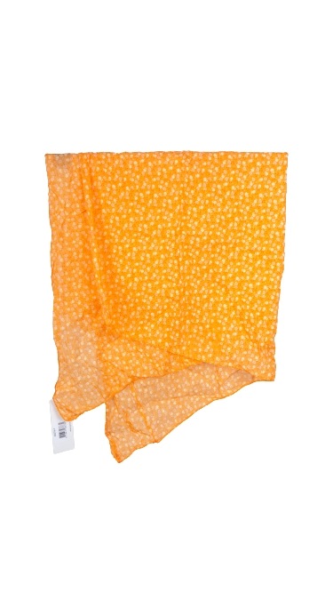 Tørklæder silke/bomuld, m/små Blomster og prikker, Orange