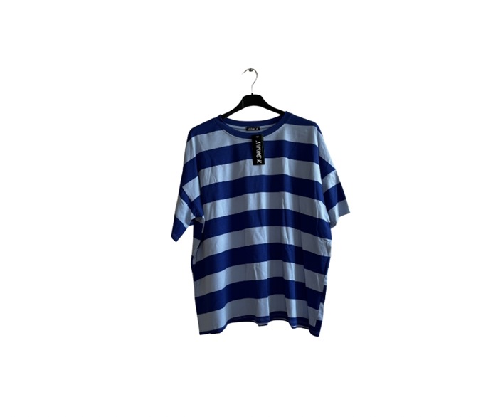 T-shirt, Bomuld, Oversize (20747)  Blå