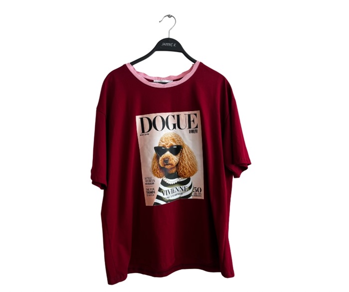 T-shirt, m/hund (310)  Rød