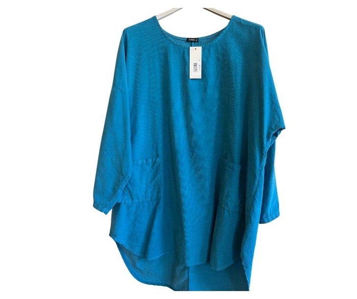 Tunika, Fløjl, one size (9771) Turkis