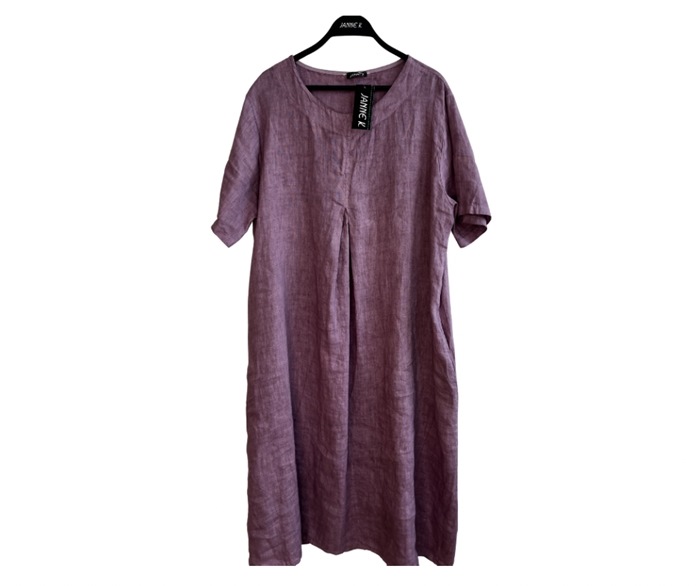 Tunika, Hør, m/læg (7305) Blomme